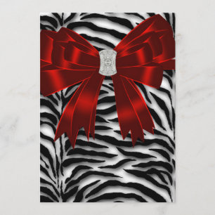 Röd svart Zebra Tacksamhetskort Tack Kort