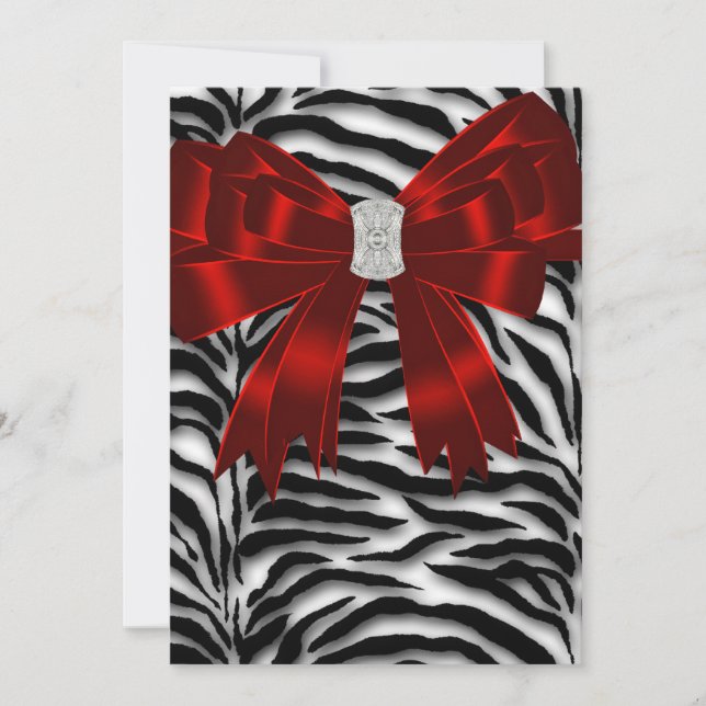 Röd svart Zebra Tacksamhetskort Tack Kort (Framsida)
