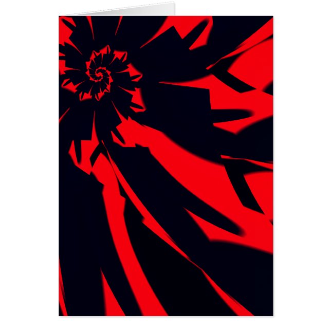 Röd/svartblomma Hälsningskort (Framsidan)