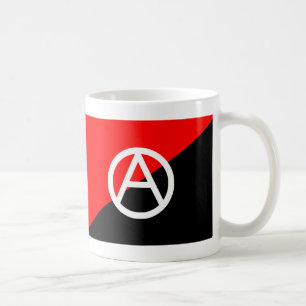 Röd svartvit anarkistflaggaanarki kaffemugg