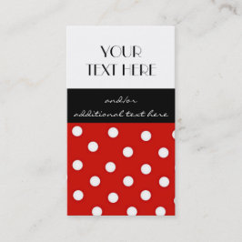 Röd svartvit polka dots visitkort