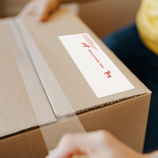 Röd svensk dalahäst julfrakt fraktsedel (Skapare uppladdad)