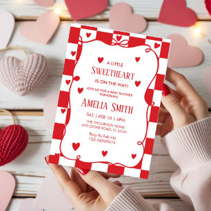 Röd Sweetheart Alla hjärtans dag Tjejer klotter Ba Inbjudningar