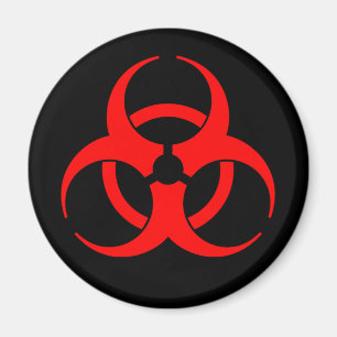 Röd symbol för biofarlighet magnet