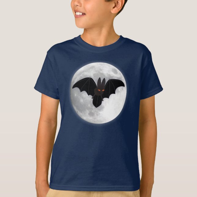 Röd-Synad fladdermöss och måne T Shirt (Framsida)