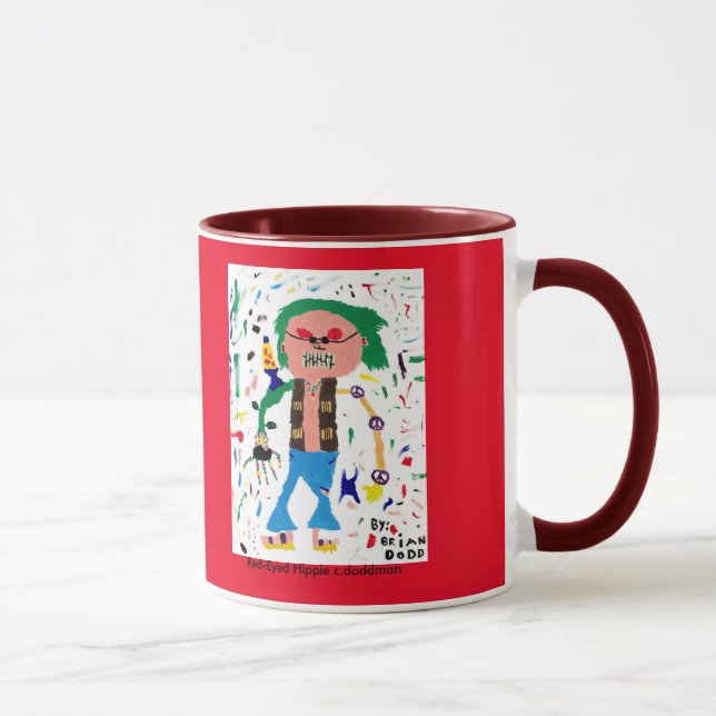Röd synad Hippie Mugg (Höger)