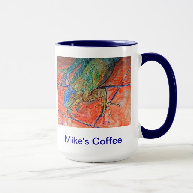 Röd synad leguan mugg (Höger)