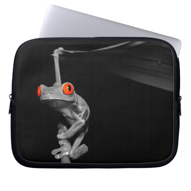 Röd synad trädgroda laptop sleeve (Framsidan)