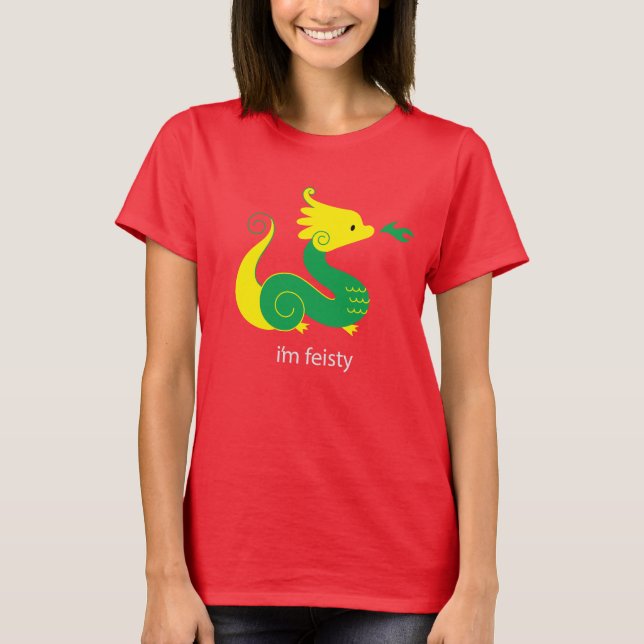 Röd-T-Shirt-året i Dragon T Shirt (Framsida)