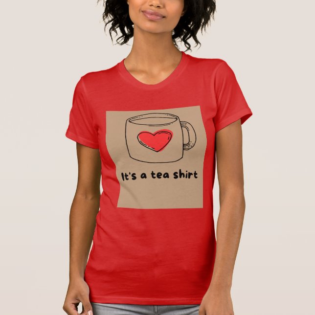 Röd T-shirt med Tea shirt-typografi (Framsida)
