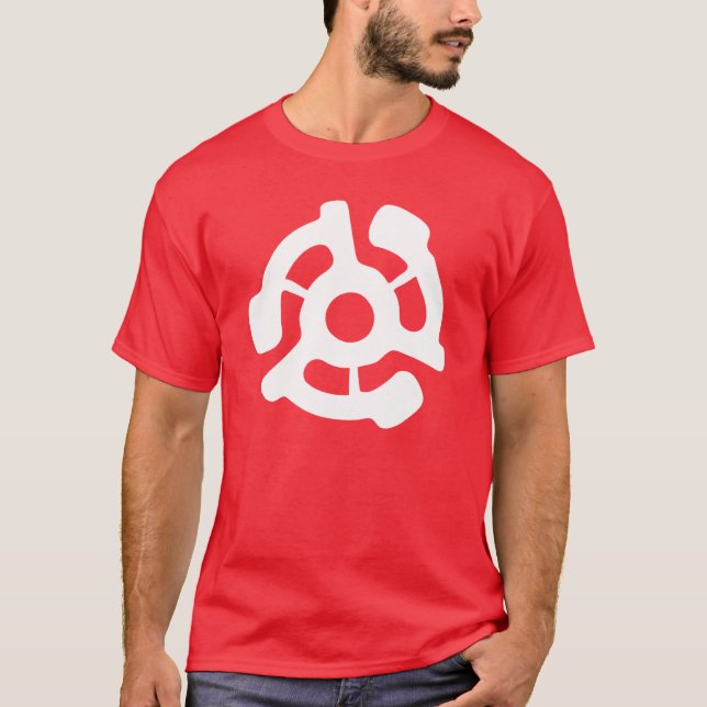 röd T-tröja för 45 r/min. T-shirt (Framsida)