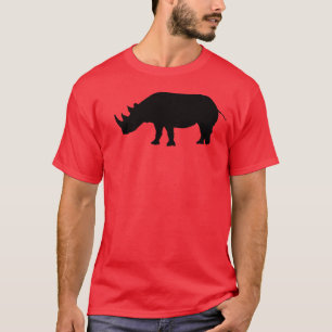 Röd T-tröja för noshörningSilhouette Tee