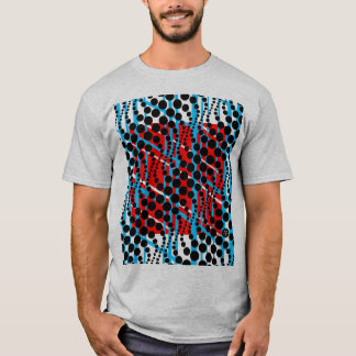 Röd T-tröja för Retro grafiska blått Tee Shirt