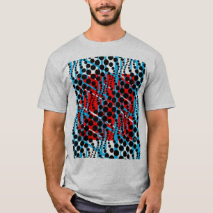 Röd T-tröja för Retro grafiska blått Tröja