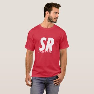 RÖD T-TRÖJA FÖR SPORTREEL MED VITLOGOTYPEN T SHIRT