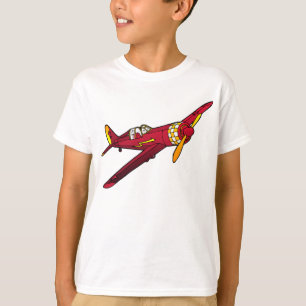 Röd T-tröja för vintageflygplanbarn T-shirt