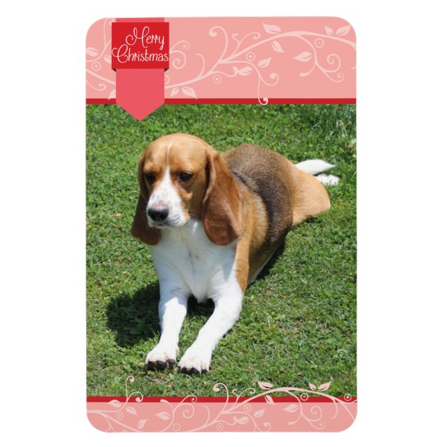 Röd tabbtangent och God jul Magnet (Vertikal)