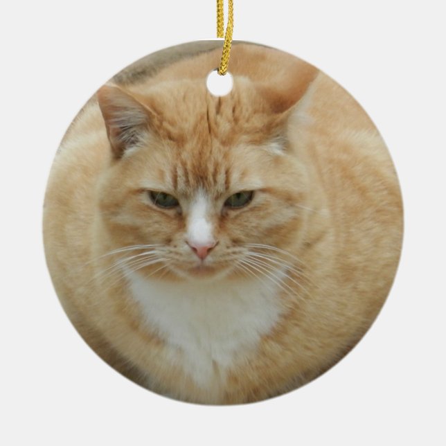 Röd Tabby Julgransprydnad Keramik (Framsidan)