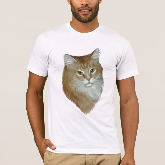 Röd TabbyMaine Coon T Shirt (Framsida)