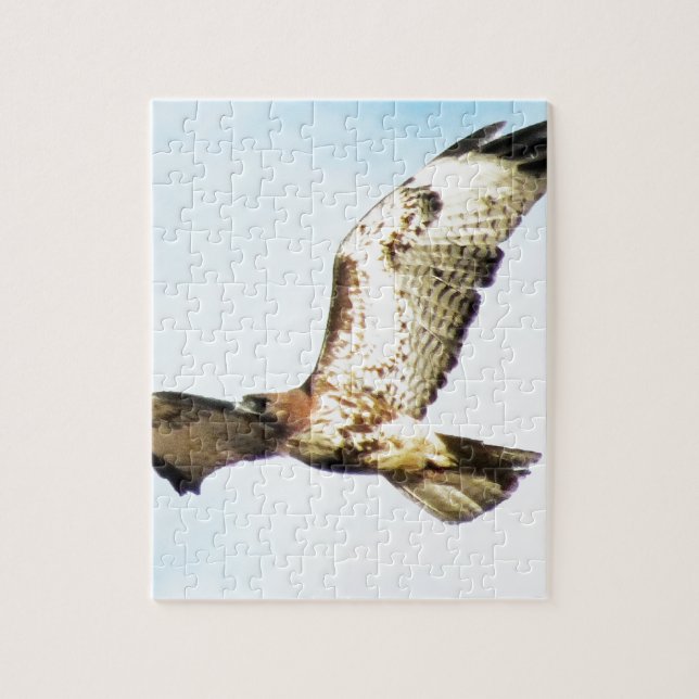 Röd-tailed hök i flygfoto pussel (Vertikal)