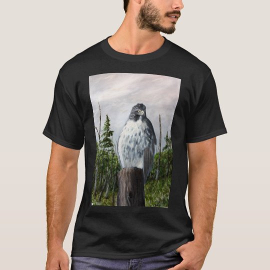 Röd Tailed hökmanar svart utslagsplats T-shirt