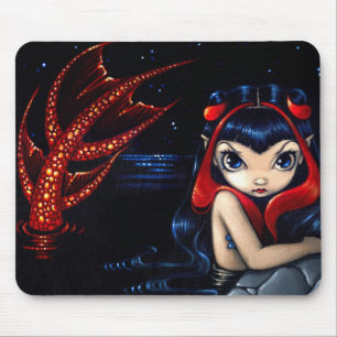 "Röd Tailed sjöjungfru" Mousepad Musmatta