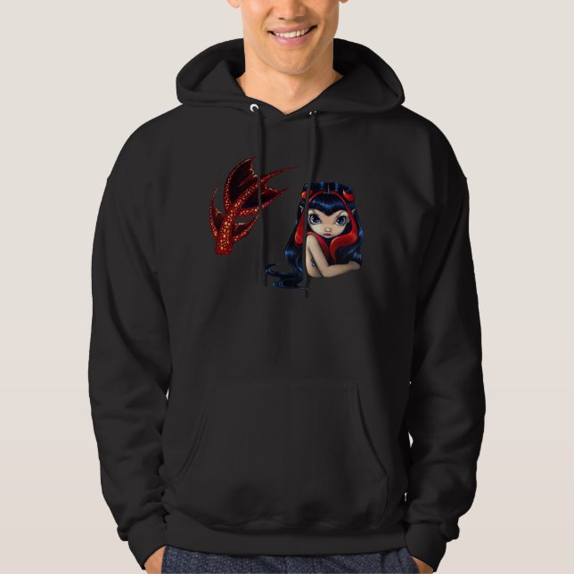 Röd Tailed sjöjungfruskjorta Sweatshirt Med Luva (Framsida)