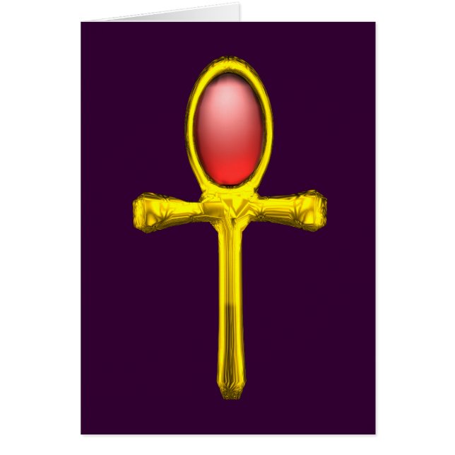 RÖD TALISMAN, gul lila Hälsningskort (Framsidan)