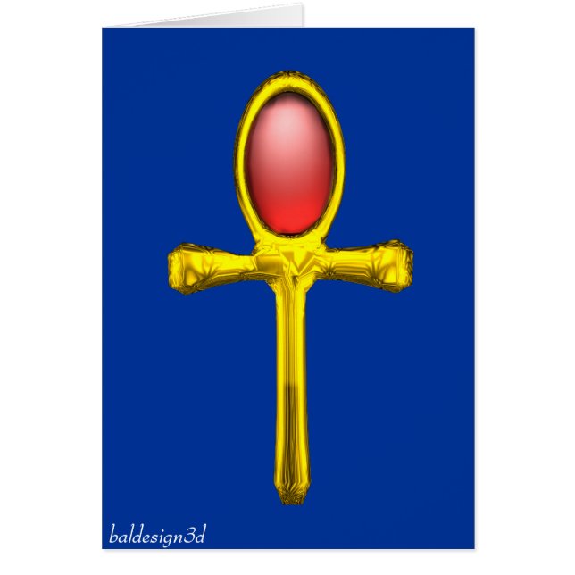RÖD TALISMAN, röd gul blå Hälsningskort (Framsidan)