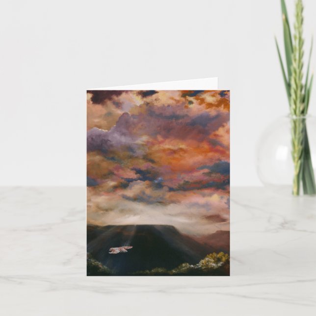 Röd-tand-Hawk över Mesas-Färg-anteckningen Kort (Framsida)