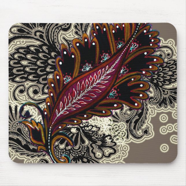 Röd Tapestry Musmatta (Framsidan)