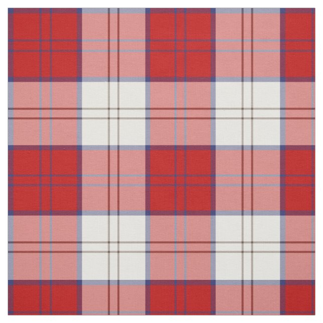 Röd Tartan för klanLennox klänning och vitpläd Tyg (Provkarta)