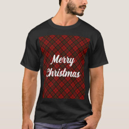 Röd tartan God jul helgdagar, Anpassningsbar T Shirt
