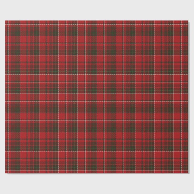 Röd tartan i mönster presentpapper (Platt)