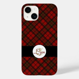Röd tartan-julklappen mönster Monogram vinter