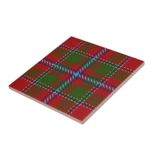 Röd Tartan klanDrummond för skotska uttryck Kakelplatta