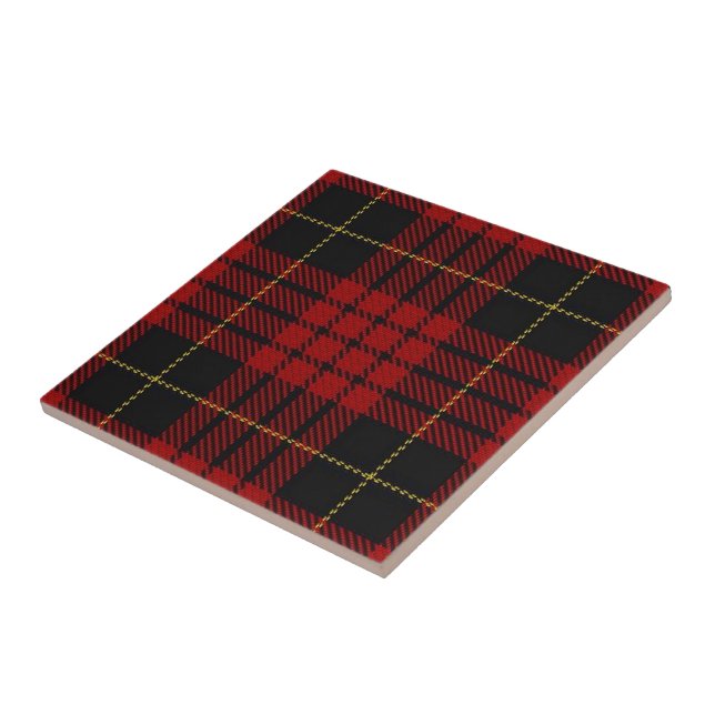 Röd Tartan klanMacQueen för skotska uttryck Kakelplatta (Sidan)