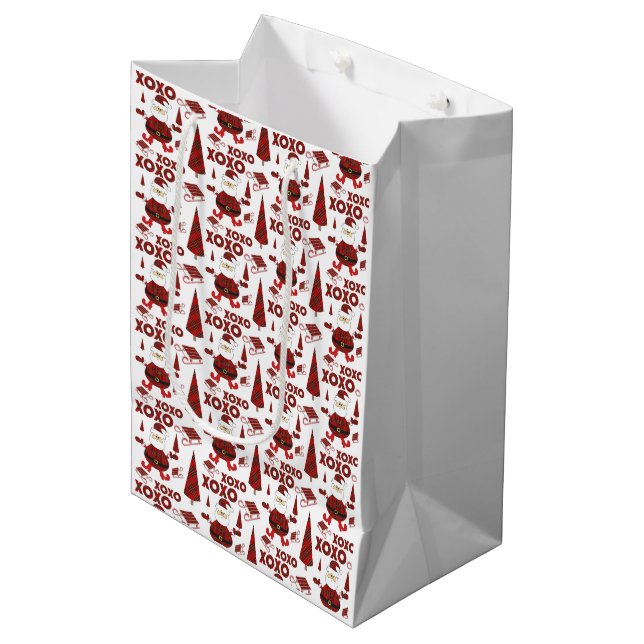 Röd Tartan Mode Santa Mönster (Framsidan Vinklad)