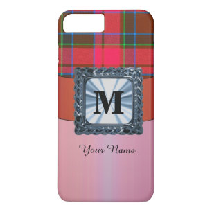 Röd tartan plaid personlig monogram