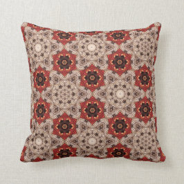 Röd Taupe för tegelsten & brunt Stylized blommor & Kudde