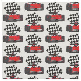 Röd Tävling-bil med kontrollerad Flagga Tyg