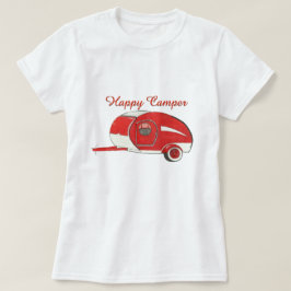 Röd Teardrop som campar kvinna TeeShirt T-shirt