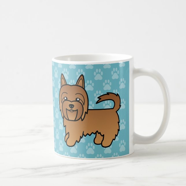 Röd Tecknad Australian Terrier Kaffemugg (Höger)