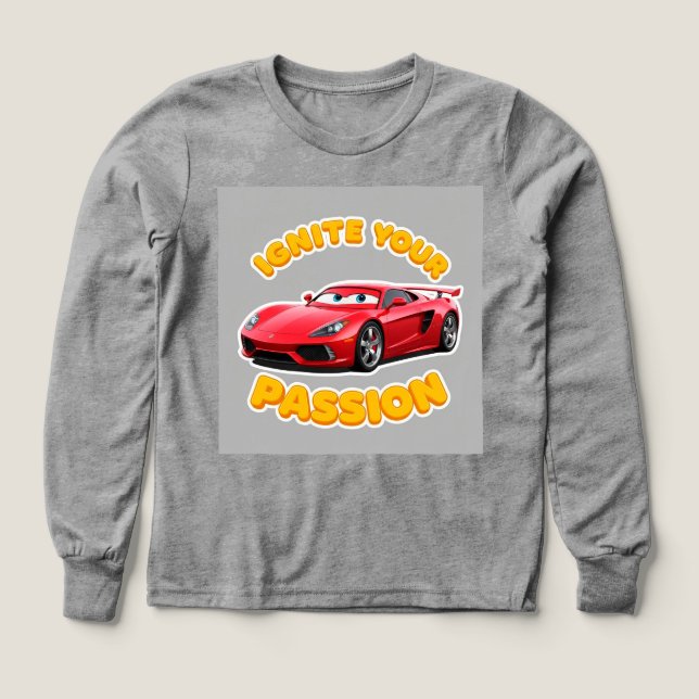 Röd Tecknad Bil T Shirt (Design framsida)