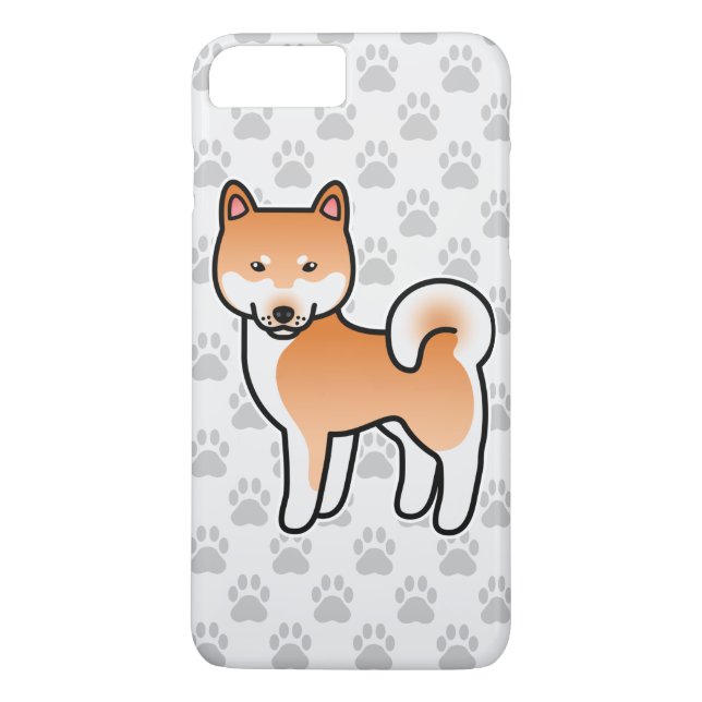 Röd Tecknad Shiba Inu Case-Mate iPhone Skal (Baksida)