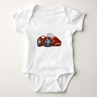 Röd tecknadbilkonst t-shirt