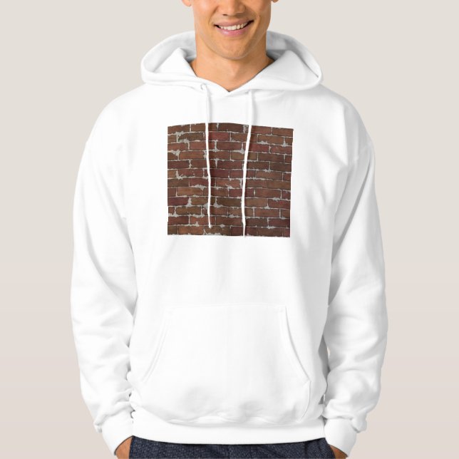 Röd tegelstenvägg hoodie (Framsida)