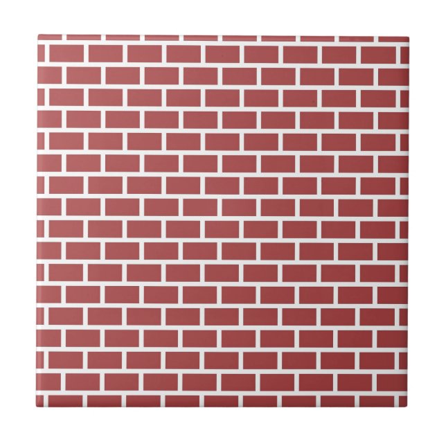 Röd tegelstenväggdesign kakelplatta (Framsidan)