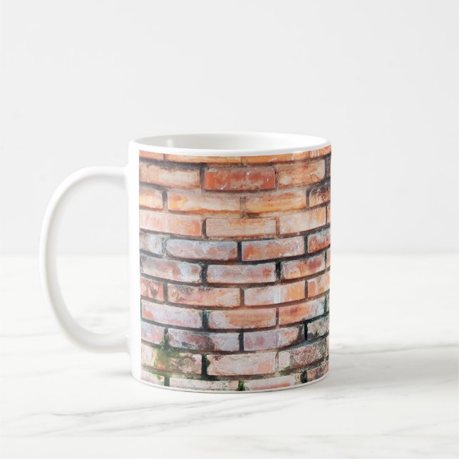 Röd tegelvägg med fläckstract,åldras,architectu kaffemugg (Vänster)