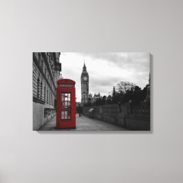 Röd telefonbox i London canvas